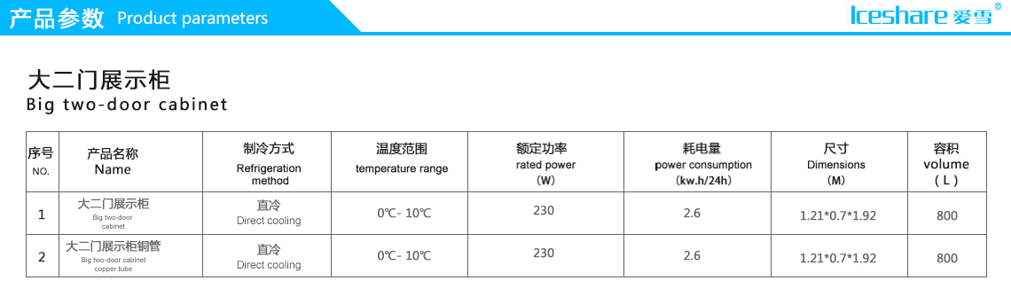 大二门冷藏柜(图1)